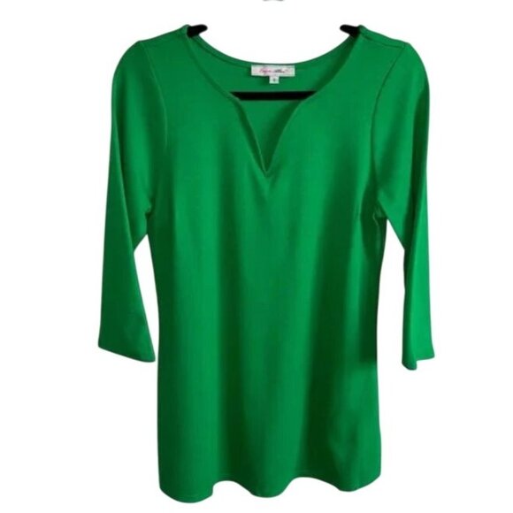 3/4 Women's Sleeve Round Neck with Slit Top Large - Picture 1 of 6